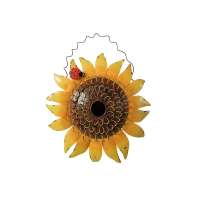 New Arrival Hanging Sunflower Metal Wild Bird Seed Feeder Garden To Bird  Garden Yard Decoration